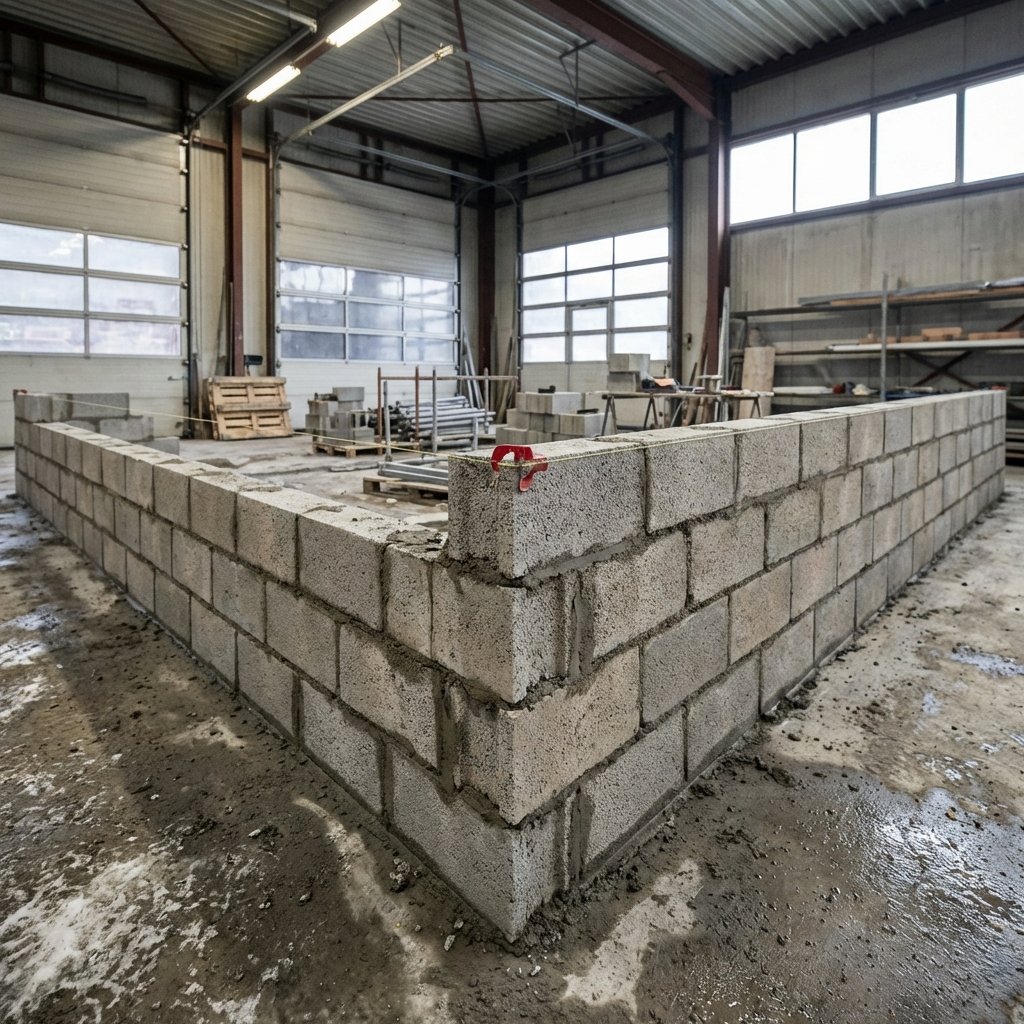 Block work construction in Totowa, Passaic County, New Jersey