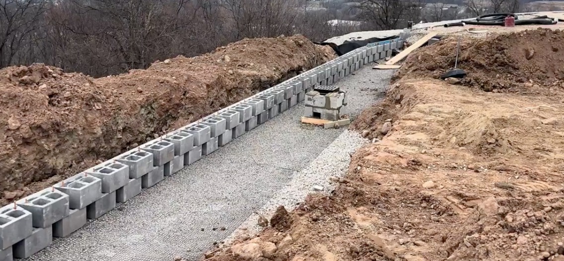 Block work retaining wall construction in Cedar Grove, NJ
