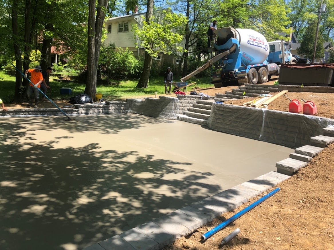 Concrete driveway installation in North Jersey