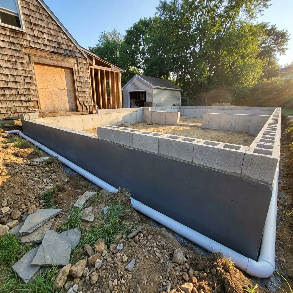 Concrete foundation installation in Lincoln Park, Morris County, New Jersey