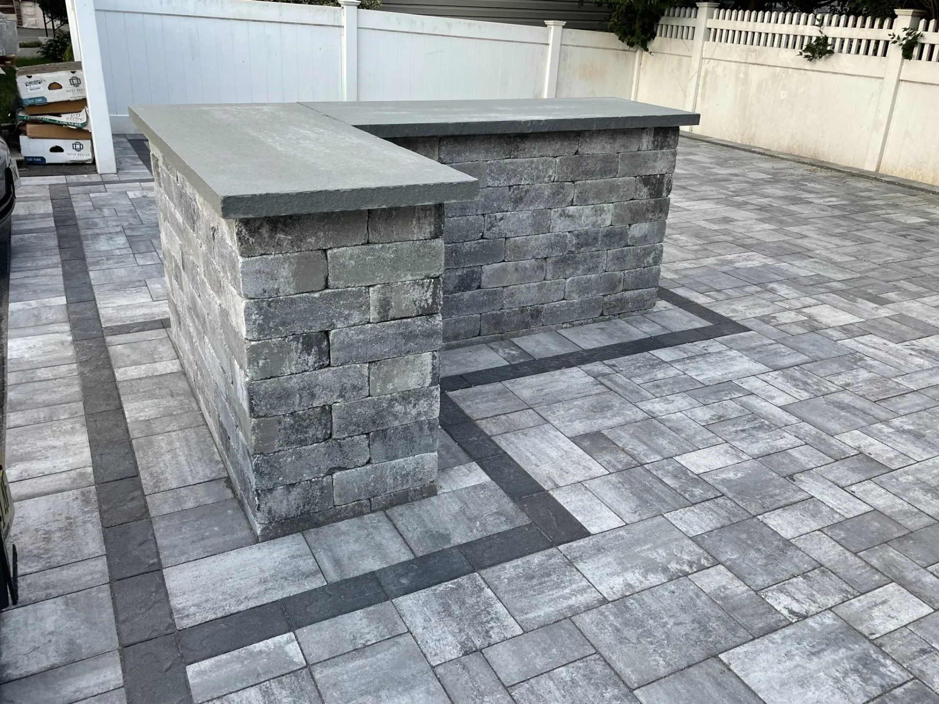 Finished custom masonry work at a residential property in Nutley, Essex County, NJ, by Masonry Pro Construction.