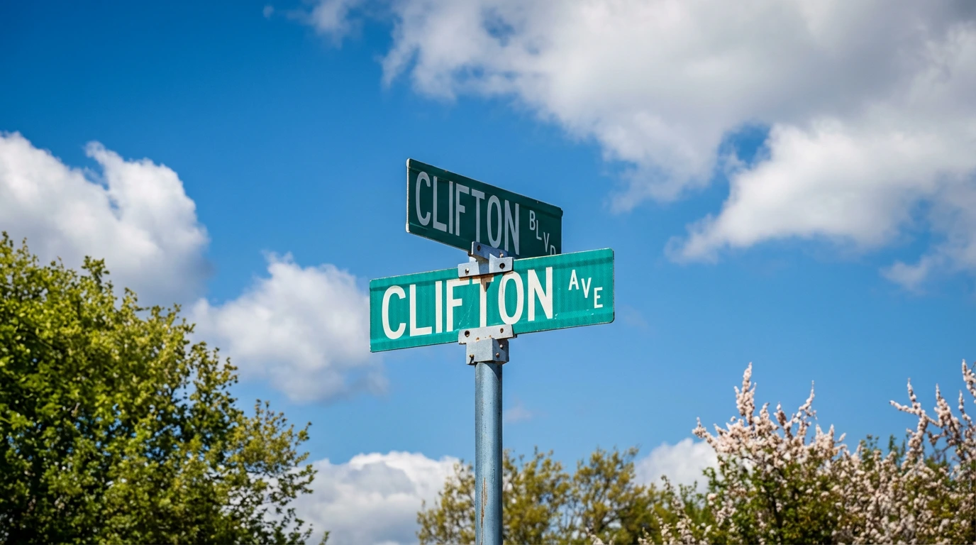 Clifton, NJ street sign — masonry contractor serving Clifton, Passaic County, New Jersey