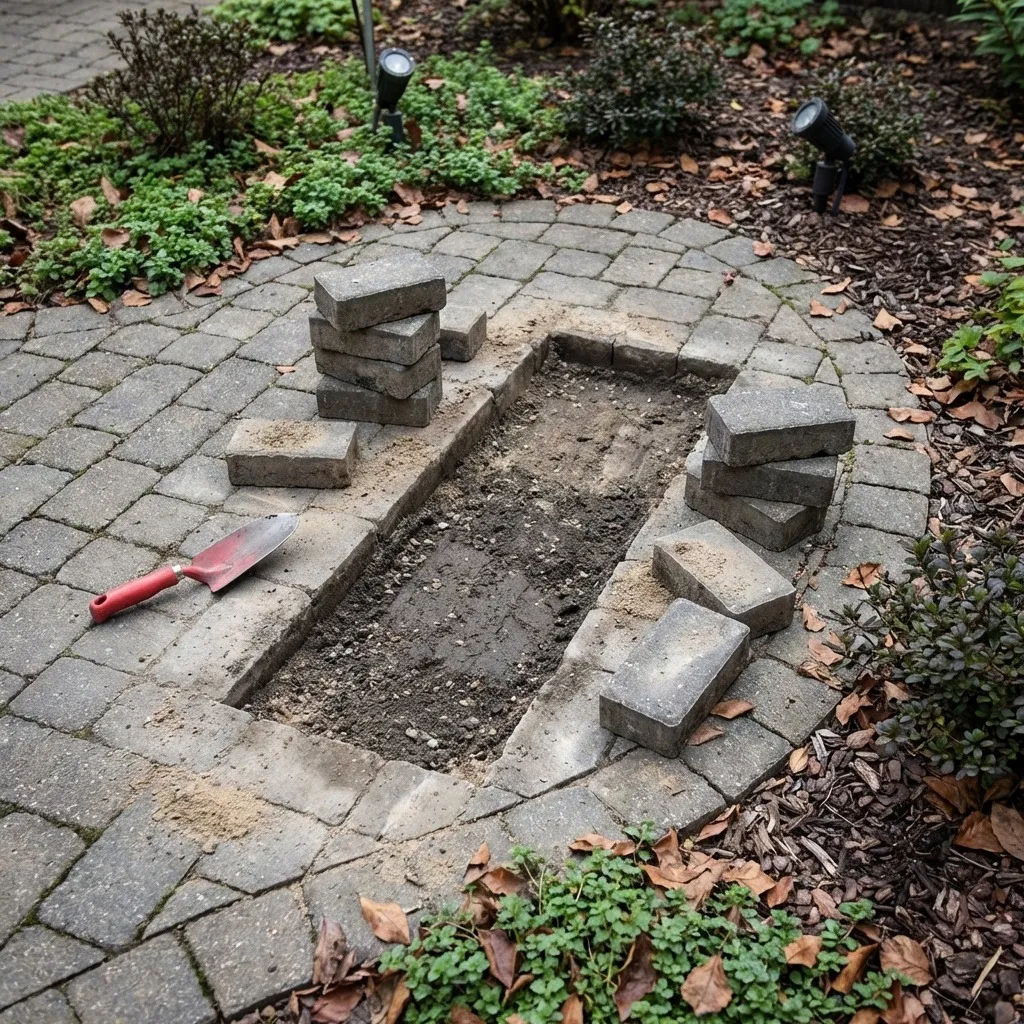 Paver walkway repair in Totowa, NJ showing common installation mistakes being corrected