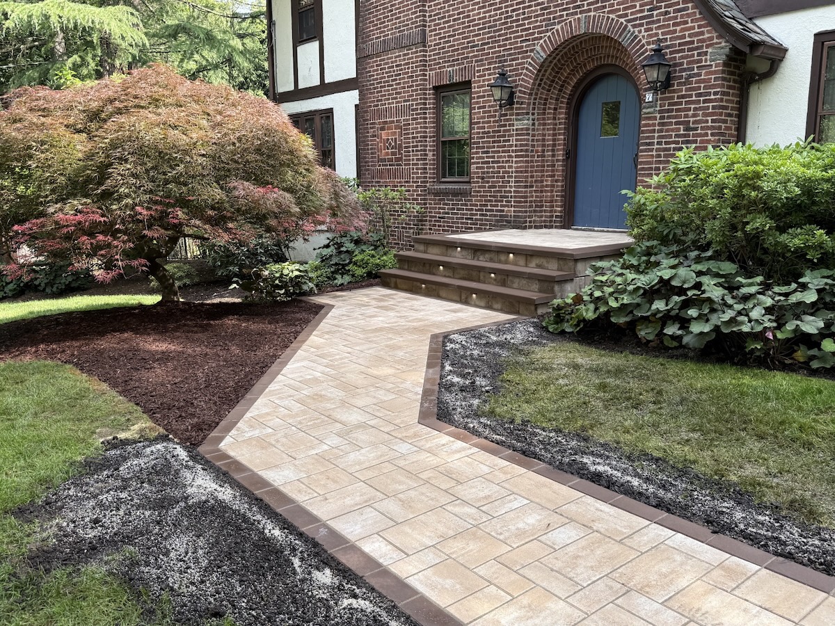 Paver walkway and steps installation in North Caldwell, Essex County, New Jersey