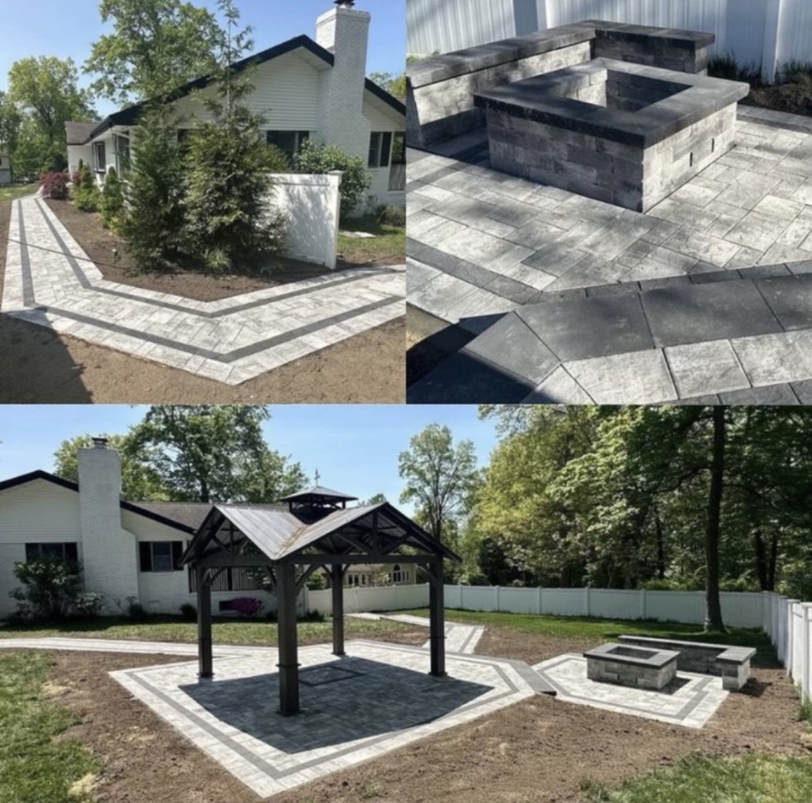 Completed pavers installation at a property in Morris County, NJ, by Masonry Pro Construction.