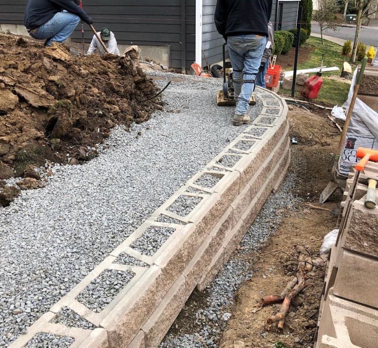 Construction of a new retaining wall for a residential property in Little Falls, Passaic County, NJ.