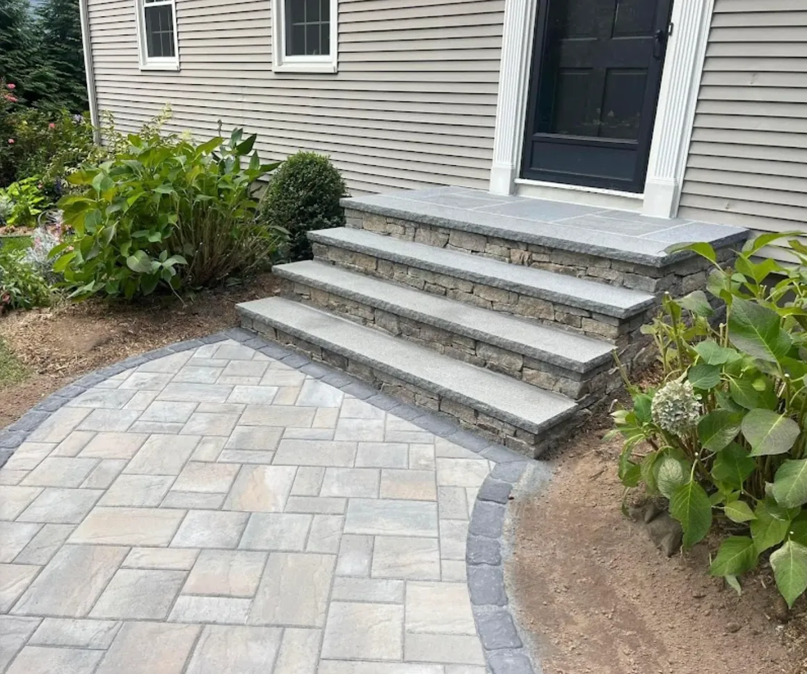 Brick and stone stoops in North Jersey neighborhood